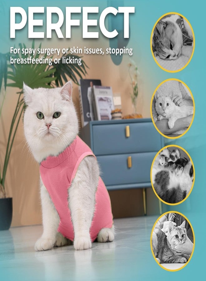 Avont Cat Recovery Suit - Kitten Onesie for Cats After Surgery, Cone of Shame Alternative Surgical Spay Suit for Female Cat, Post-Surgery or Skin Diseases Protection -Pink(M) - Image 5